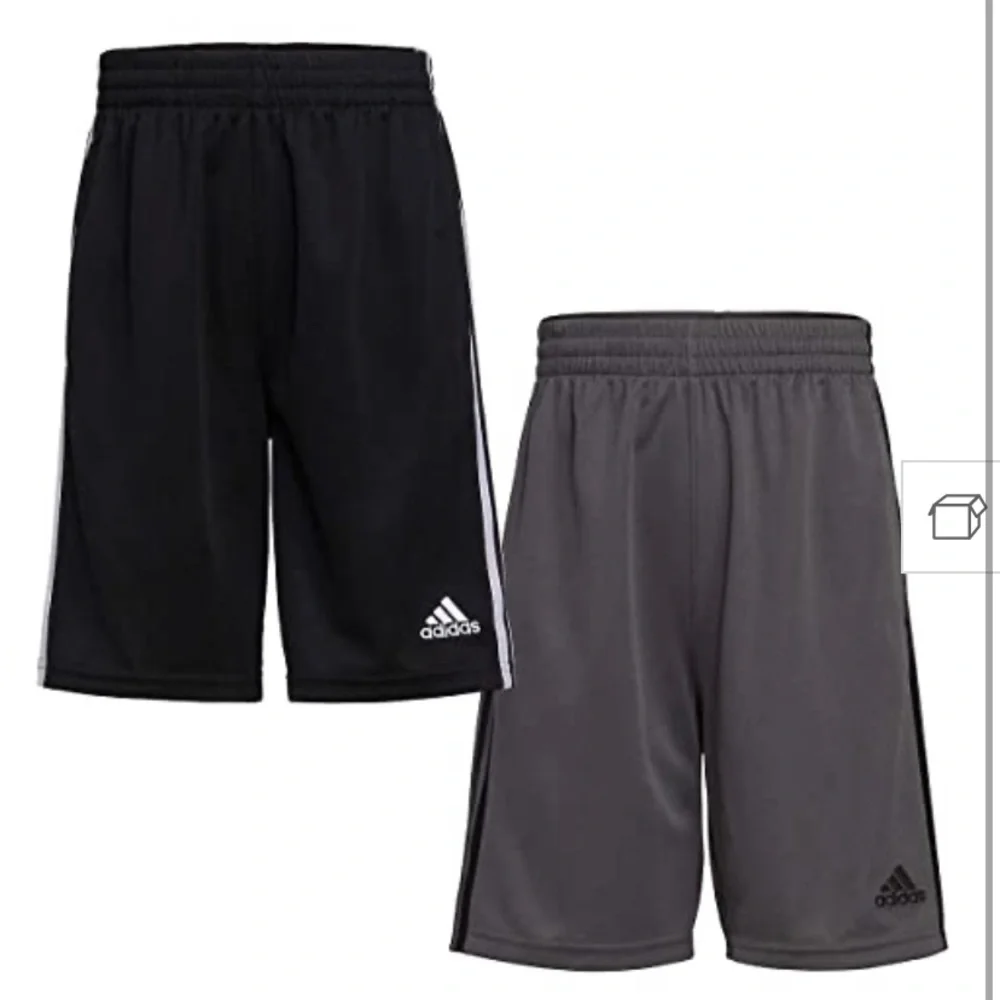 NEW Adidas Youth 2 Pack 3 Stripes Boy's Active Black/Gray XL (18/20)